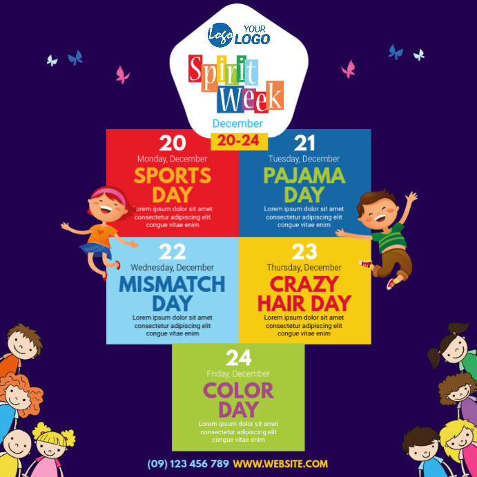 Spirit Week Design Spirit Week Event Template | PosterMyWall