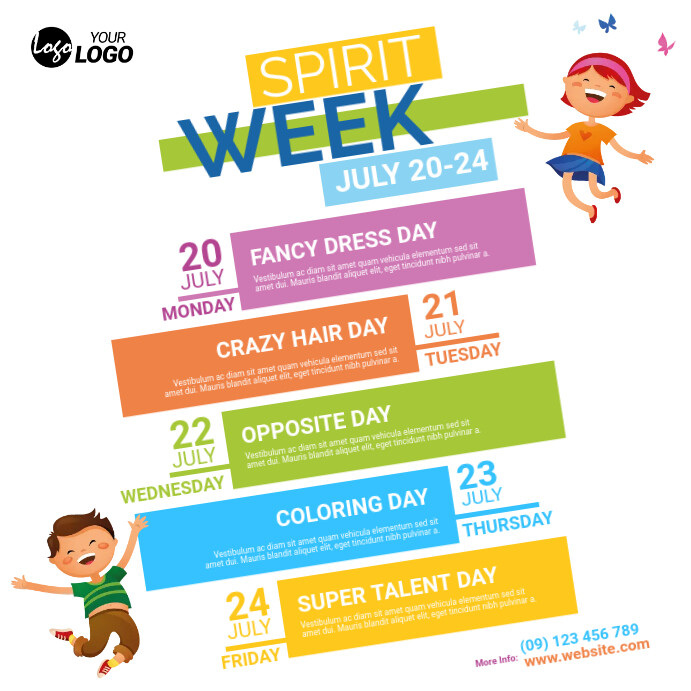 Spirit Week Design Spirit Week Event Template | PosterMyWall