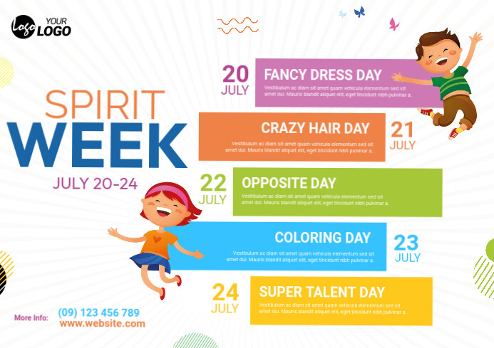 Spirit Week Design Spirit Week Event Template | PosterMyWall