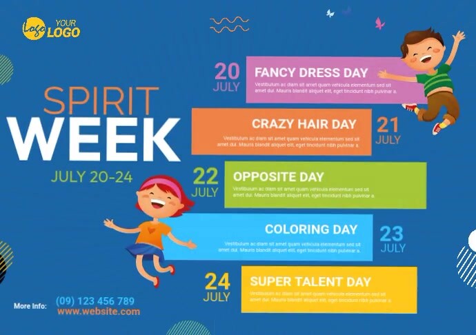 Spirit Week Design Copy of Spirit Week Event Template | PosterMyWall
