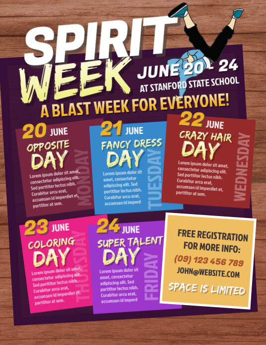Spirit Week Flyer Template Free Spirit Week Flyer Template Free