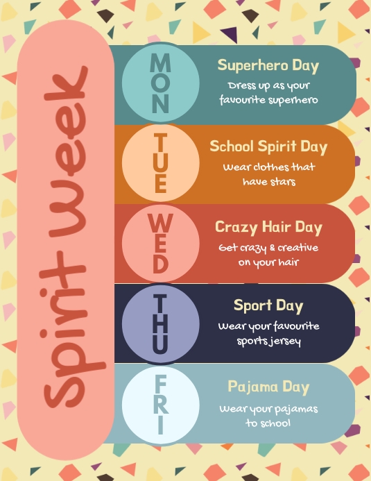 Spirit Week Flyer 传单(美国信函) template