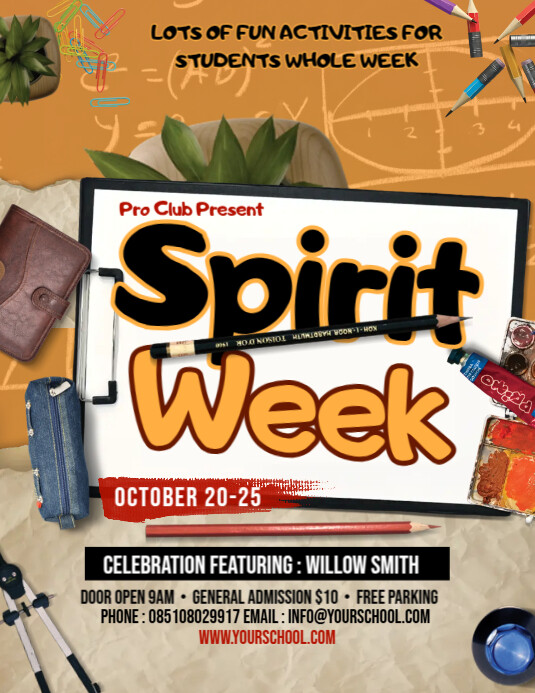 Spirit Week Flyer template