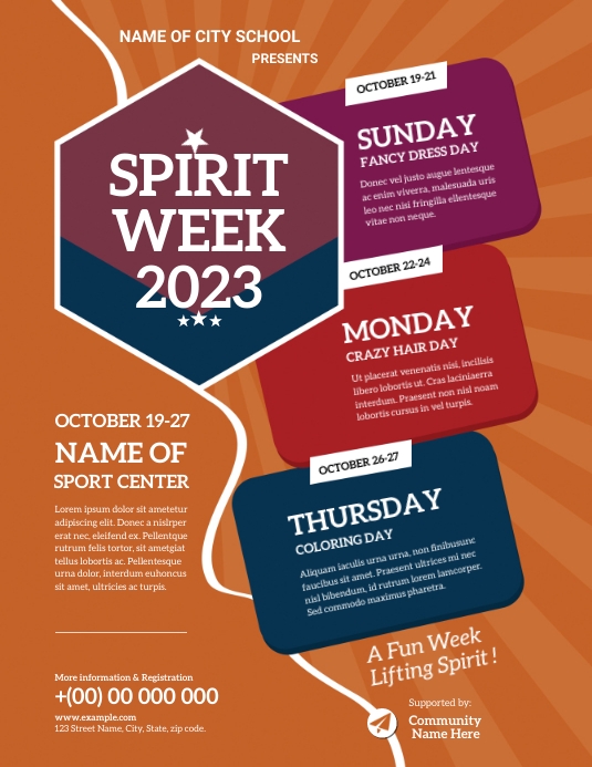 Spirit Week Flyer Template PosterMyWall