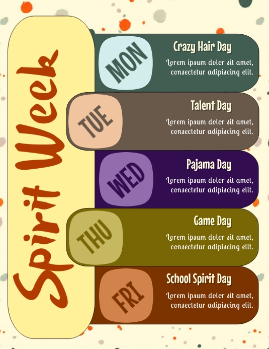 Spirit Week Flyer template