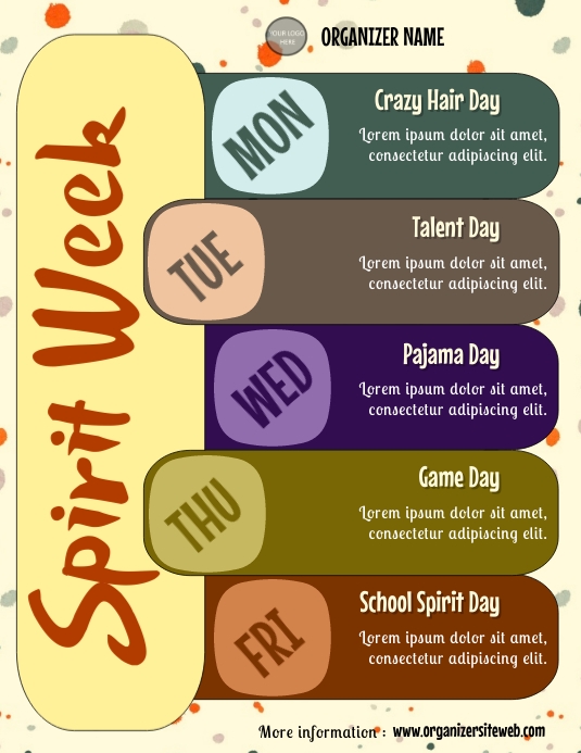 Spirit Week Flyer Template PosterMyWall