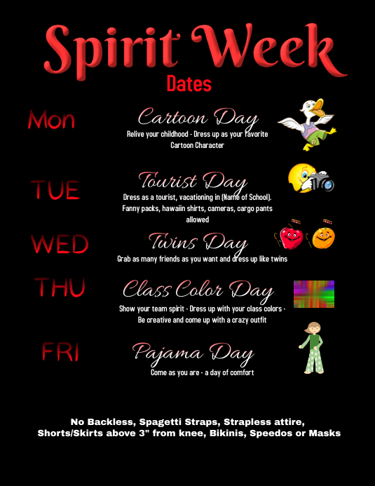 Copy of Spirit Week Flyer PosterMyWall