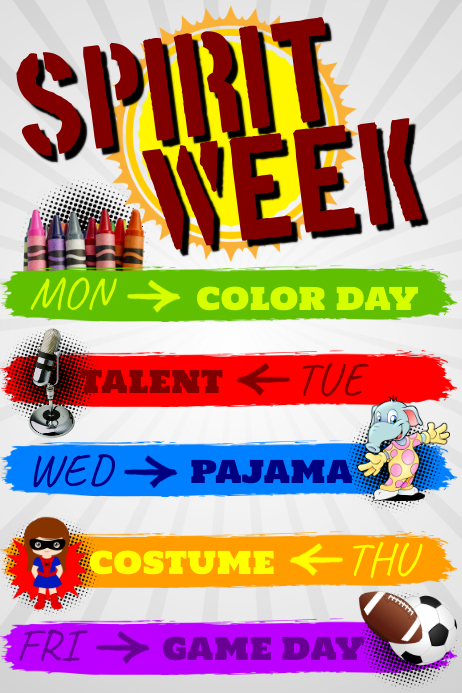 Spirit Week Graphi Spirit Week Poster Template | PosterMyWall