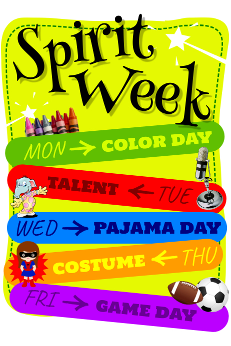 Spirit Week Design Spirit Week Poster Template | PosterMyWall