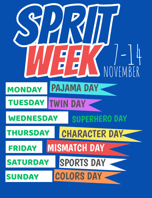 Spirit week flyer template PosterMyWall Spirit week flyer template PosterMyWall