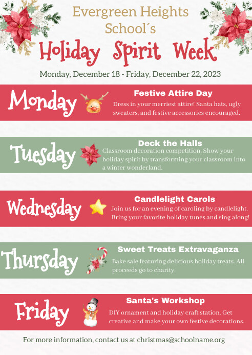spirit week flyer template | PosterMyWall