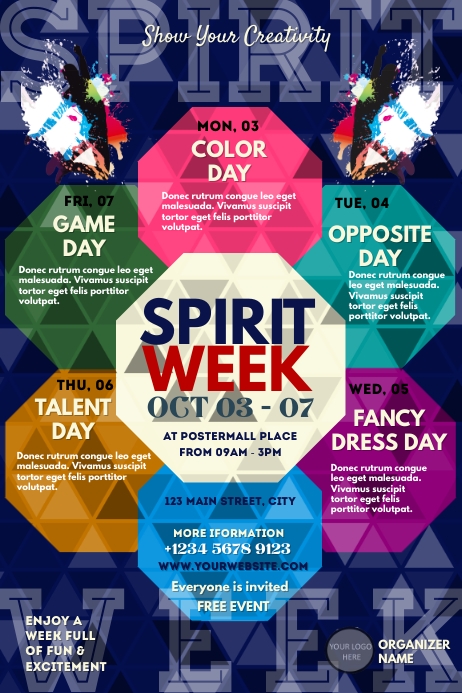 Spirit Week Poster Ideas