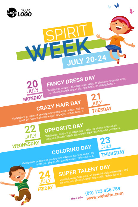Spirit Week Graphi Spirit Week Poster Template | PosterMyWall
