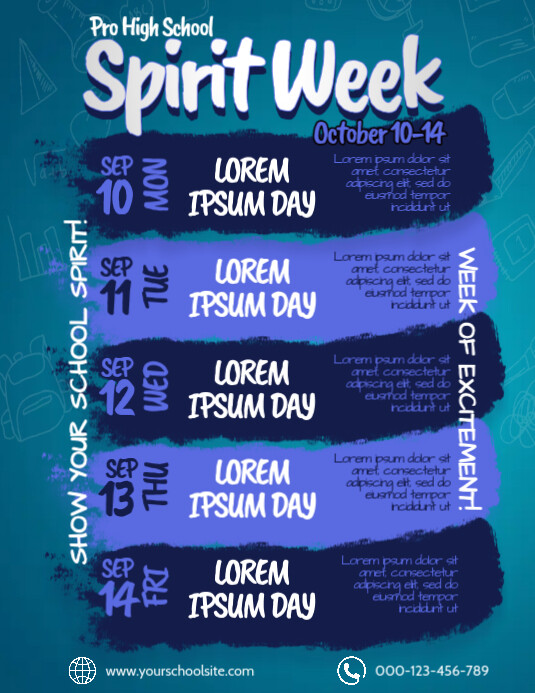 Spirit Week Design Spirit Week Poster Template | PosterMyWall