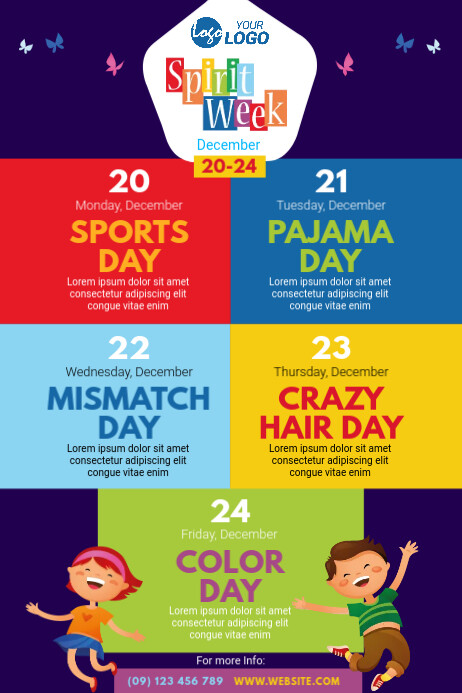 Spirit Week Design Spirit Week Poster Template | PosterMyWall