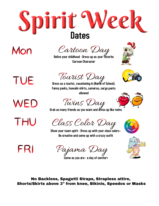 Spirit Week Volantino (US Letter) template