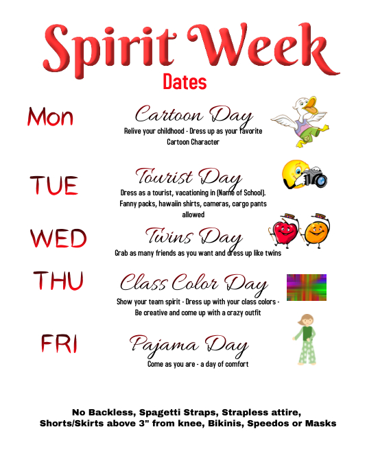 Spirit Week Flyer Template PosterMyWall