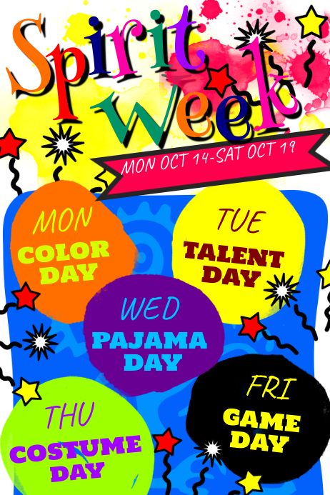 Spirit Week Graphi Spirit Week Poster Template | PosterMyWall
