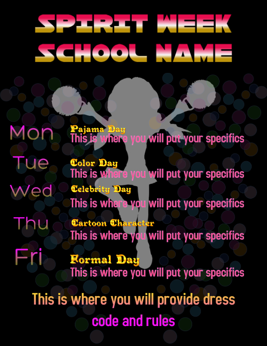 Copy of Spirit Week Flyer PosterMyWall
