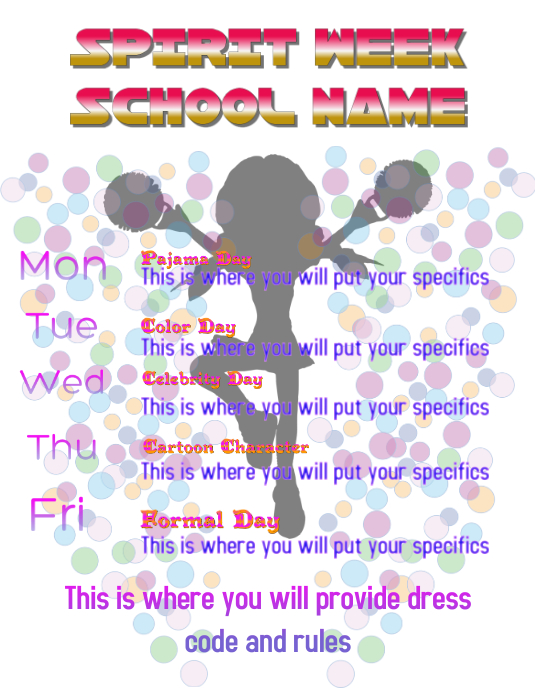 Copy of Spirit Week Flyer PosterMyWall