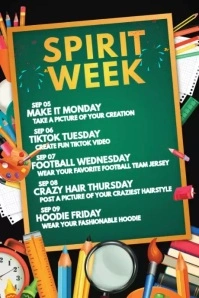 Spirit Week Template Poster