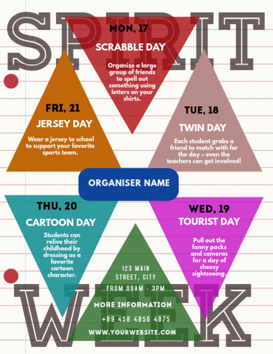 Spirit Week Template | PosterMyWall