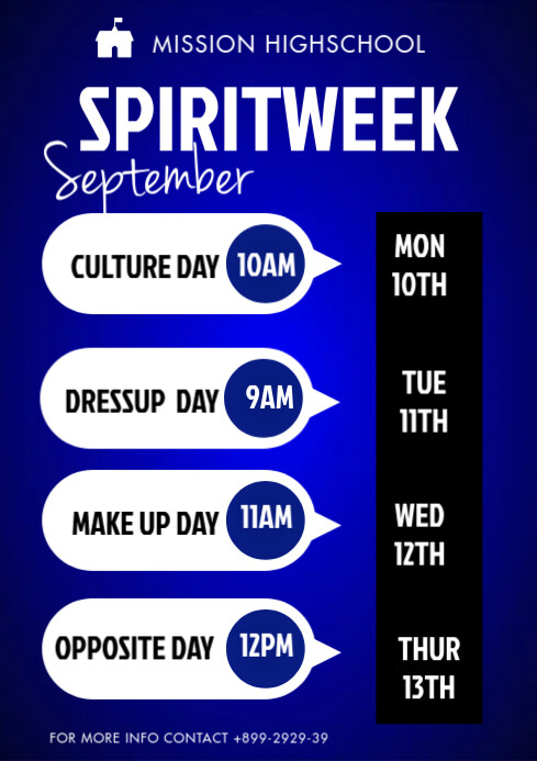 Copy of Spirit Week Template | PosterMyWall