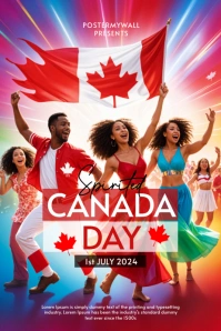 Spirited Canada Day promotional poster Plakat template