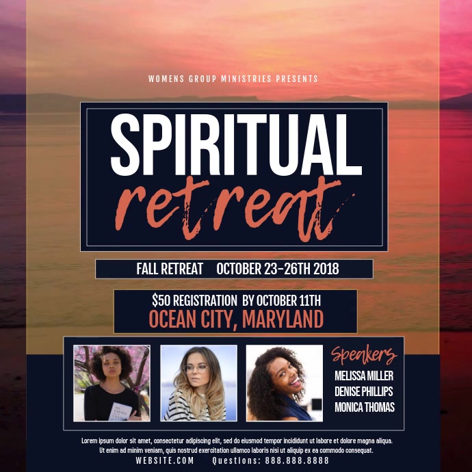 Spiritual retreat Template PosterMyWall