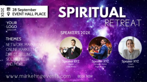 Purple Spiritual Retreat Facebook Cover Video Template