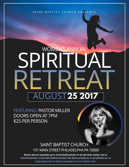 Spiritual Retreat Template PosterMyWall