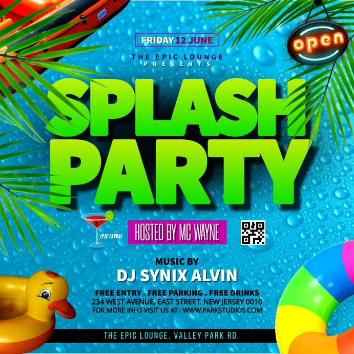 Splash Pool Party instagram post Template | PosterMyWall