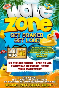 SPLASH WAVE SUMMER POOL BASH Плакат template