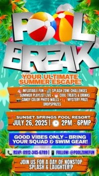 Splash. Chill. Repeat: Pool Break Instagram Story template