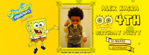 Geel SpongeBob Birthday Party Cover na Larawan ng Facebook Template