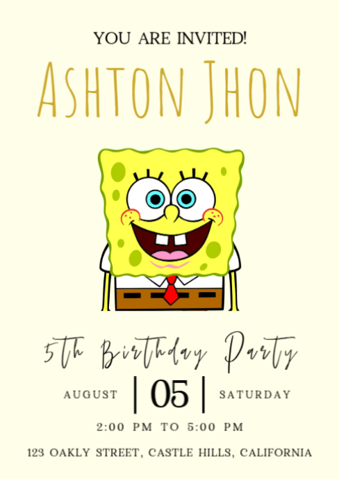 Spongebob A6 template