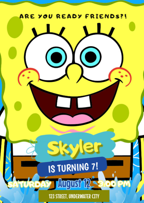 Spongebob A6 template