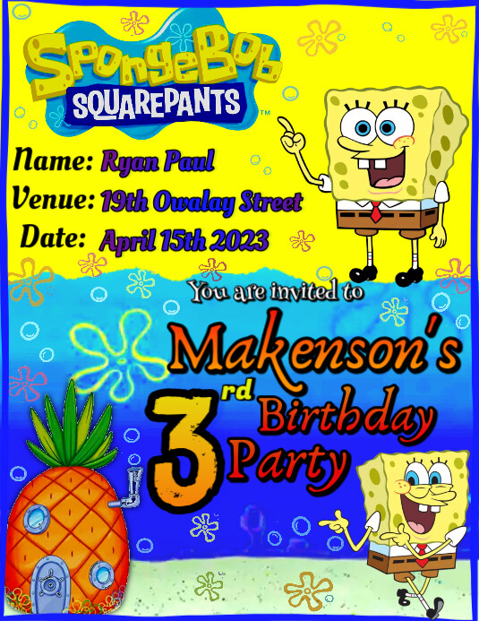 Spongebob Flyer Template | PosterMyWall