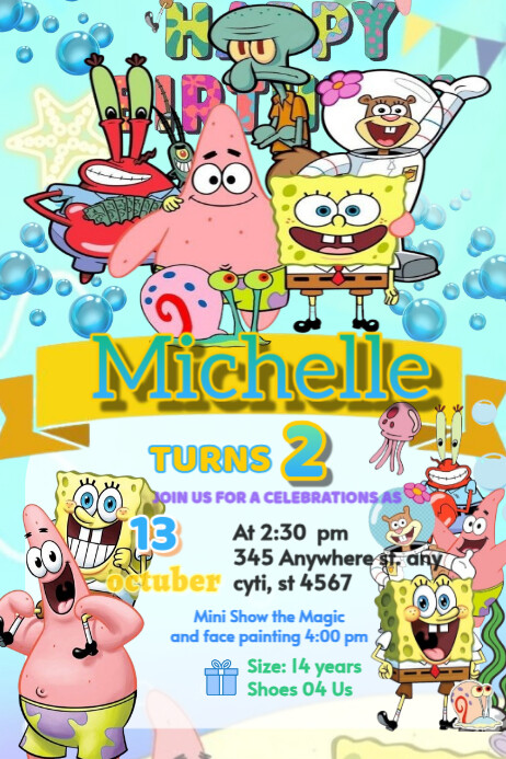 SpongeBob SquarePants Poster template