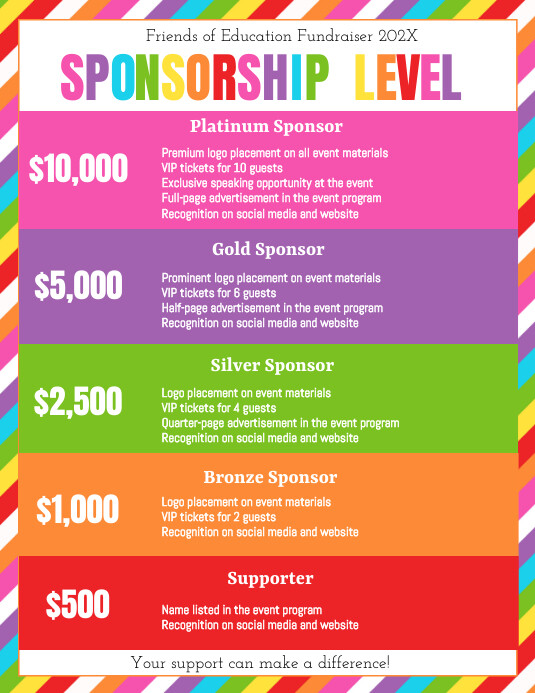 Sponsor Levels Flyer Template PosterMyWall Sponsor Levels Flyer Template PosterMyWall
