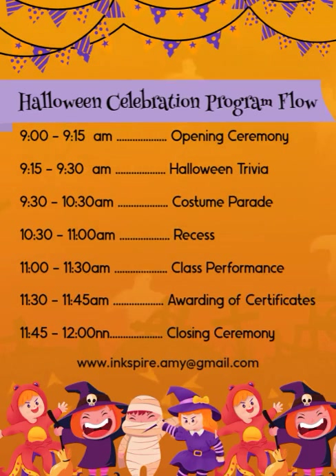 Spooktacular Halloween Program A4 template
