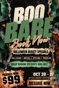 Black Halloween Beauty Specials Poster Template