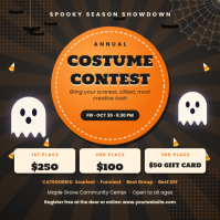Black Halloween Costume Contest Wpis na Instagrama Template