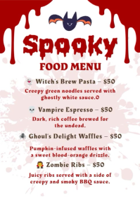 Spooky Special Menu List Template | PosterMyWall