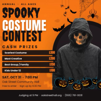 Black Halloween Costume Contest โพสต์บน Instagram Template