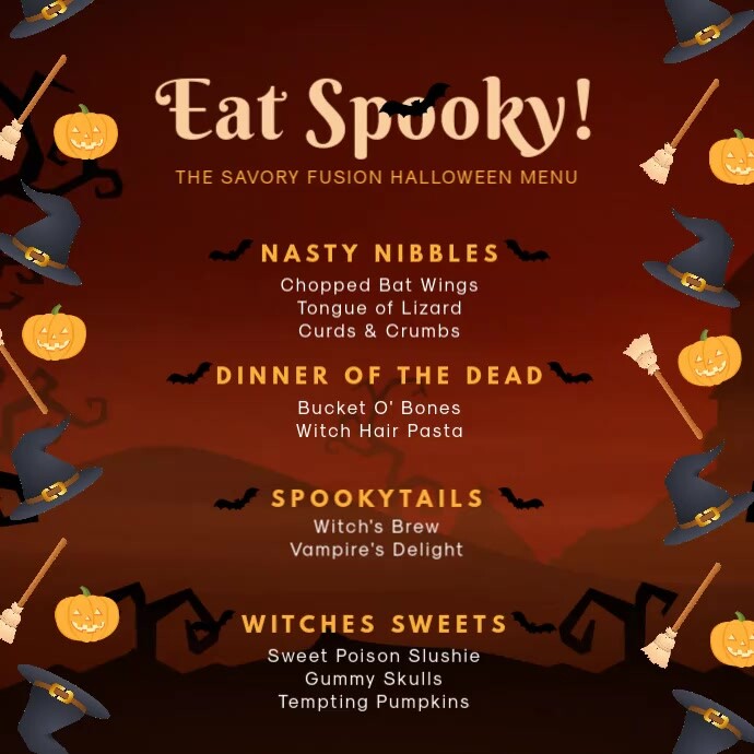 Red Spooky Animated Halloween Menu Template PosterMyWall Red Spooky Animated Halloween Menu Template PosterMyWall