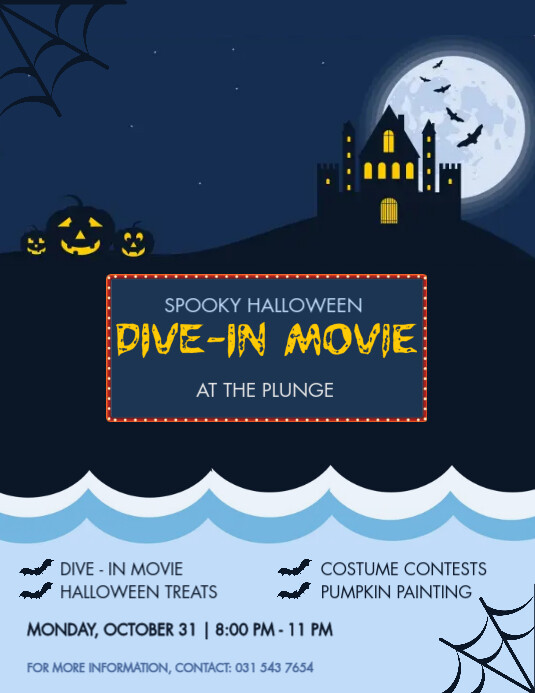 Spooky Halloween Dive-In Movie Instagram Temp 传单(美国信函) template