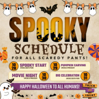 Spooky Halloween Event Schedule Poster โพสต์บน Instagram template