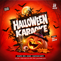 Red Halloween Karaoke Party Instagram Post Template