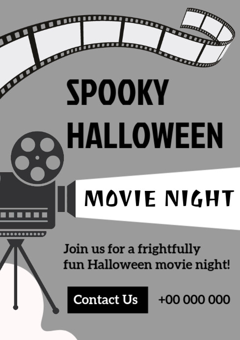 Spooky Halloween Movie Night A3 template
